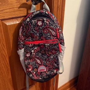 Vera Bradley Coleman Black and Red Paisley Backpack